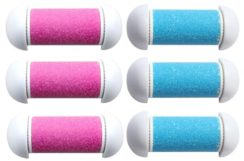 Bohue 6Pcs Pedicure Rasp Foot File Electronic Foot File Replacement Roller Refill Heads Remove Cracked Skin Medium Hard Skin Remove