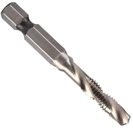 M6 HSS-Sechskantschaft-Bohrer-Gewindebohrer-Set, Stark und Langlebig, Geeignet für Weiche Metalle, Aluminium, Eisen, Inklusive Sechskant-Griff-Verbundgewindebohrer-Bohrer