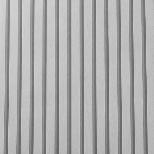 Snewvie Wood Slats Wallpaper Natural Wooden Slats Panelled Wallpaper 9.5 * 0.53M Roll Wooden Wall Paper Wood Effect Modern Realism Contemporary Feature Wall,Light Grey Oak