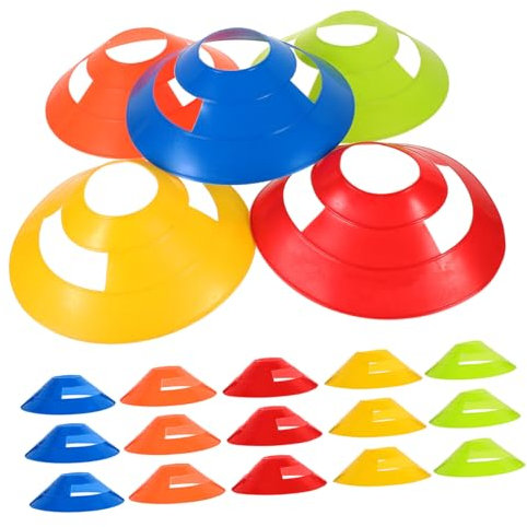 CIYODO 25stücke Fußball Trainingskegel Multifunktionale Markierungshütchen Für Sporttraining Robuste Kunststoffkegel Agilitätstraining Und Übungspläne