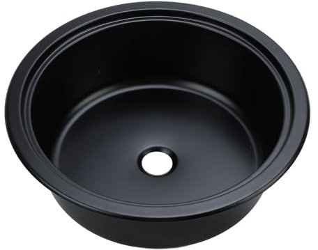Fregadero Redondo de Acero Inoxidable, Lavabo de Mano para Baño, Uso Doméstico con Anillo de Sellado