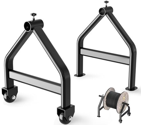 TRUSOON Portable Cable Caddy, Wire Spool Rack for Up to 28 Reels,alloy steel material wire rack dispenser, removable wire spool holder with wheels,250 lbs Capacity(Excluding Spool Bars)