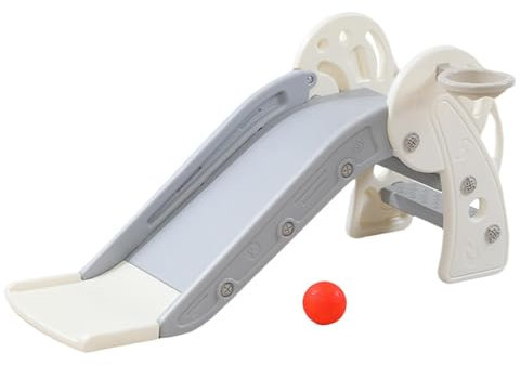 ＡＷＨＡＯ Kinderrutsche, Rutsche, Treppe, Babyspielplatz, Zuhause, Babyrutsche für Vorschule, Hinterhof, Innenbereich, Grau mit Rahmen