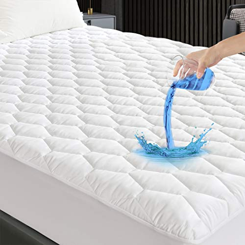 GRT Protector de Colchón Acolchado Impermeable,Cubre Colchon Transpirable et Certificado Oeko-Tex, Funda para Colchon Estira hasta 30 cm de Profundidad (Blanco) (Cama 135-135 x 190 cm)
