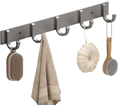 Cammeciso Hakenleiste für Küche,Aluminium küche Hakenleiste,Hakenleiste für Küchenutensilien,Küchenstange Wandmontierter,Ohne Bohren,Anti-Rost,für Küchenutensilien,Kochgeschirr,Messerhalter