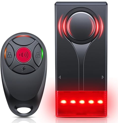 Car Vibration Sound & Light Alarm with Remote, ELECTOP 108dB Automobile Anti-Theft Vibration Alert, Anti-Theft LED Flashing Security Light Wireless Remote Vibration Car Alert Vehicle Security Alarm