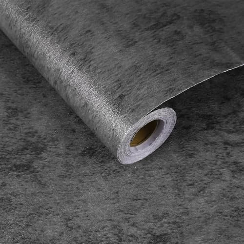 sourcing map Papel pintado de hormigón de 15.7 x 197 pulgadas, papel de contacto de cemento industrial con manchas mate, papel tapiz adhesivo texturizado para encimera de cocina, gabinete, baño, gris