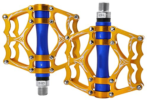 Fahrradpedale, Fahrradpedale 9/16 for MTB Mountain Road Fahrrad Flache Pedal Universal(Gold)
