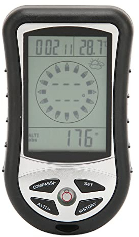 BAFOVY Digital Compass, Multifunctional Outdoor Altimeter Barometer with Thermometer and Calendar for Hiking and Adventure