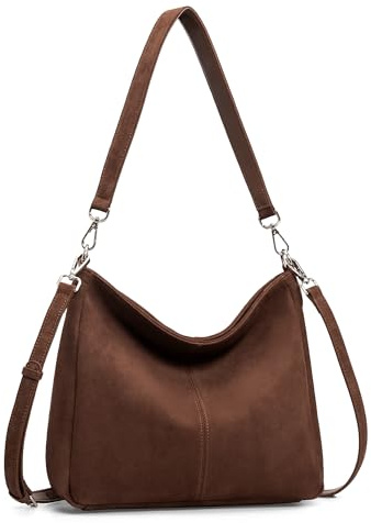 befen Damen Handtasche Echtleder Henkeltasche Shopper Tasche, Weiches Hobo Umhängetasche Schultertasche Frauen Mittelgroße mit 2 Schultergurten - Einfache Klassische Elegante
