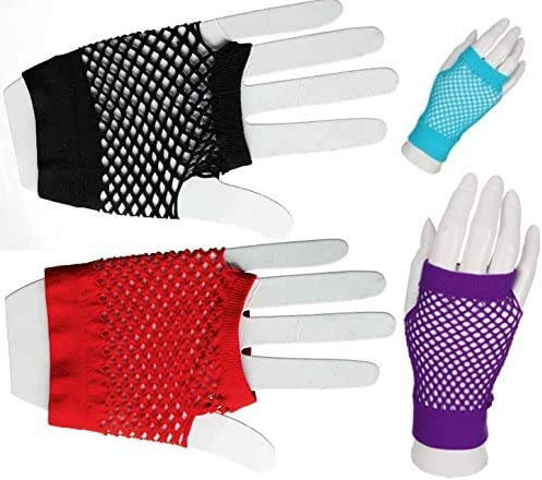 kurze Netzhandschuhe fingerlos, Farbe:rot