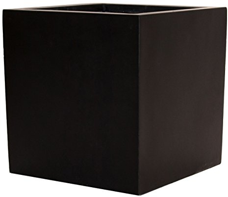 Pflanzkübel, Blumenkübel Fiberglas quadratisch 60x60x60cm elegant schwarz-matt.