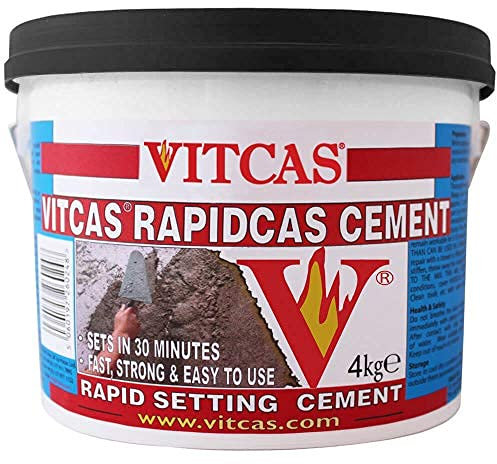 VITCAS 4Kg Tub Rapidcas Cement – Sets in 30 Minutes – Easily Repairs Cracks on Walls & Floors, Ponds & Pools – Fast, Strong & Easy To Use