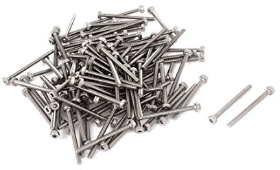 sourcing map 100 Stk M2x25mm Edelstahl Innensechskantschlüssel Maschinenschrauben 26mm Lang DE