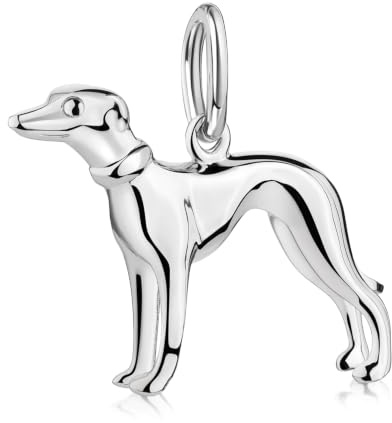 MATERIA Windhund Anhänger Silber 925 CACCIA rhodiniert - Hund Anhänger Tier für Halskette rhodiniert + Box #KA-318