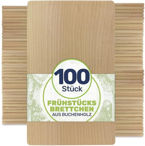 Gravidus Frühstücksbrettchen Holzbrett Buche 22x12x1 cm (100 Stück)