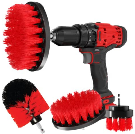 CLEANZOID Drill Brush Set Attachment Kit Pack of 3 - All Purpose Power Scrubber Cleaning Set for Grout, Tiles, Sinks, Bathtub, Bathroom and Kitchen Surface (Drill Not Included)