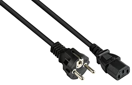 Good Connections Netzkabel - 1,5 m - Schutzkontakt-Stecker Typ E+F (CEE 7/7, gerade) an C13 Kaltgerätebuchse (gerade) - KUPFERLEITER CU - 0,75 mm² - KALTGERÄTE-Anschlusskabel - SCHWARZ