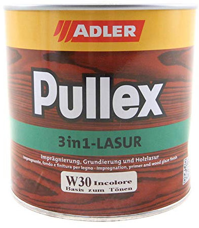 Adler Pullex - Vernice per legno 3 in 1, trasparente, opaca, 0,75 l