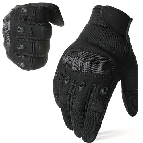 WTACTFUL Tactical Gloves for Men Touch Screen Function Airsoft Paintball Camping Hunting Hiking Riding Cycling Motorcycle Motorbike ATV MTB Bike Work Black X-Large
