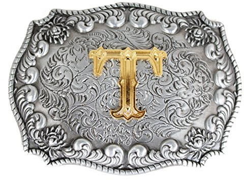 Herren-Gürtelschnallen, englischer Buchstabe in 3D, Westernstil, Cowboy-Alphabet, Initiale, Gürtelschnallen für Herren