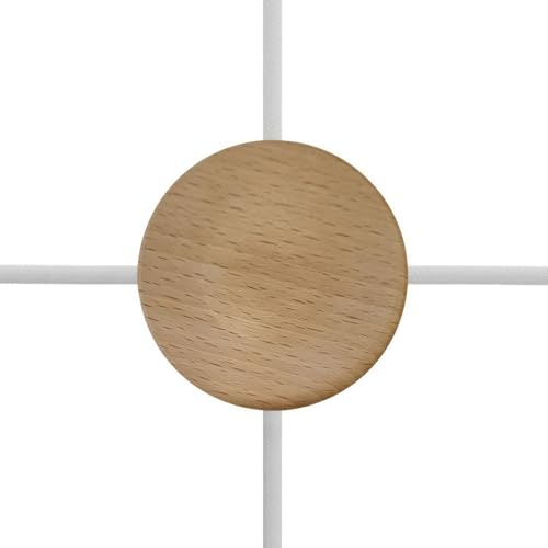 creative cables Kit Mini Rosace cylindrique en Bois avec 4 Trous latéraux (boîte de dérivation) - Neutre