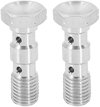 X AUTOHAUX Boulon Banjo Frein M10x1.25 2pcs pour Système De Freinage | Filetage M10x1.25, Taille 35.6x16mm (1.40x0.63), Application: système de frein et moteur, Installation facile