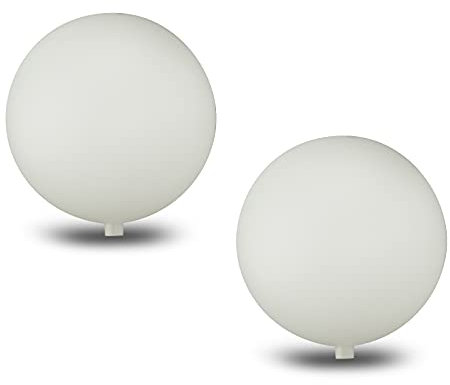 MCE-Commerce A641202 Kunststoff Kugeln Stutzen für Rundstab Ø 8 mm, Gartenkugel, matt Weiss, glatt und langlebig, Ø 12 cm-2 Stück, Weiß