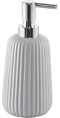Gedy G-Marika, Dispenser Grigio, Dosatore Sapone Bagno Realizzato in Acciaio Inox e Cromall, Misure 18X8X8 CM e Peso 0,37 kg, Design R&S, 2 Anni di Garanzia, Unica