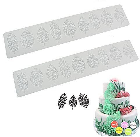 Blätter Silikonform Sugarcraft Silikonform 3D Silikonformen Fondant Blätter Kuchen Dekor Backen Formen DIY Blätter Form Silikonformen für Kinder Geburtstag Babyparty Taufe Weihnachten 2 Stücke