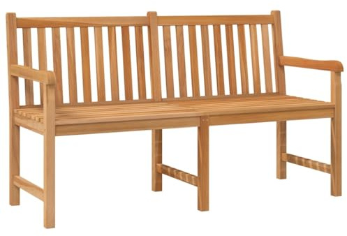 vidaXL Teak Massiv Gartenbank Sitzbank Parkbank Holzbank Massivholzbank Bank Gartenmöbel Terrassenbank Balkonbank Terrasse Outdoor 150cm