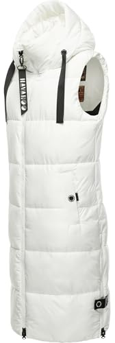 Navahoo Damen ärmellose lange Outdoorweste warme Winterjacke Schnuffelchen Offwhite Gr. L