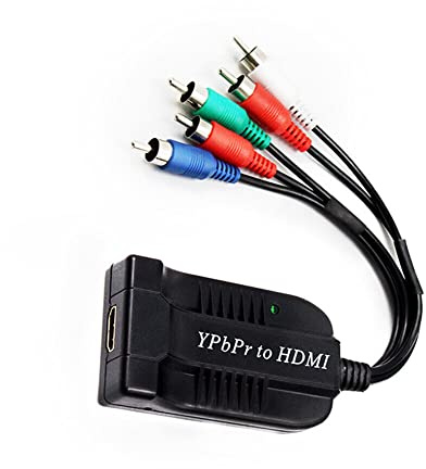 Jerilla Convertisseur Composant YPBPR vers HDMI Câble Adaptateur YPbPr vers HDMI 5RCA RGB R/L Entrée Audio Sortie HDMI Support 1080P pour DVD STB VHS VCR PS2 HDTV Moniteur