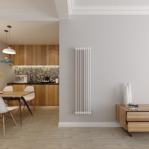 Radiadores de 2 columnas de hierro fundido estilo calefacción central radiador vertical blanco 1500 x 380 mm perfecto para kithcen, sala de estar, baño