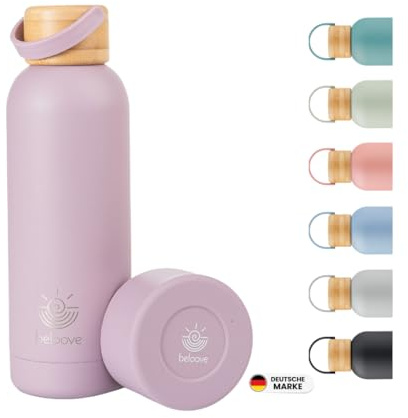 beloove™ Trinkflasche Edelstahl BPA-frei - Doppelwandige Thermosflasche, auslaufsicher, Trinkflasche Kohlensäure geeignet, kratzfest pulverbeschichtet - 500 ml, 750 ml Wasserflasche Thermosflasche
