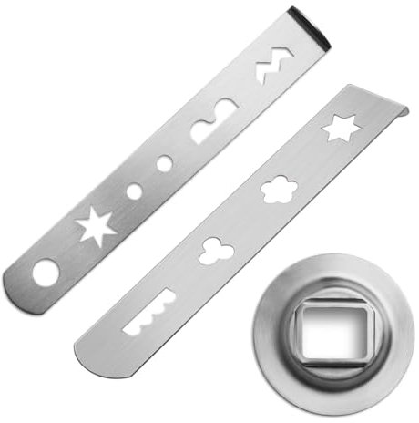 EIHI 3 Stück Spritzgebäckvorsatz, 8 Formen Spritzgebäckvorsatz Edelstahl Für Fleischwolf Mit Verbindungsring Gebäckvorsatz Spritzgebäckaufsatz Für Weihnachten Gebäck,Backen Zubehör