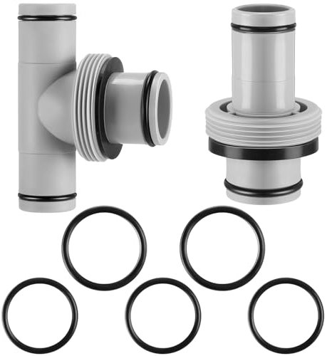 Landical 2 Pcs Pool Hose Connector 1.25 to 1.5 Pool Hose Adapter Pool and Spa Replacement Parts T Joint Pool Hose Connector for Above Ground Swimming Pool and Pool Filter Pump