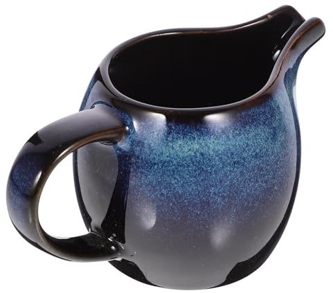 Garneck Keramik-Milchkännchen Sauciere Mit Griff Kaffee-Milchkännchen Porzellan- Behälterhalter Soßenkännchen Ketchup-Spender Für Kaffee Milch Saucen Salat Blau