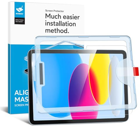 MOBDIK Tempered Glass Screen Protector Compatible with iPad 11th Generation 2025 / iPad 10th Generation 2022, Ultra Clear, Anti-Scratch, Case Friendly, EZ Kit - 1 Pack