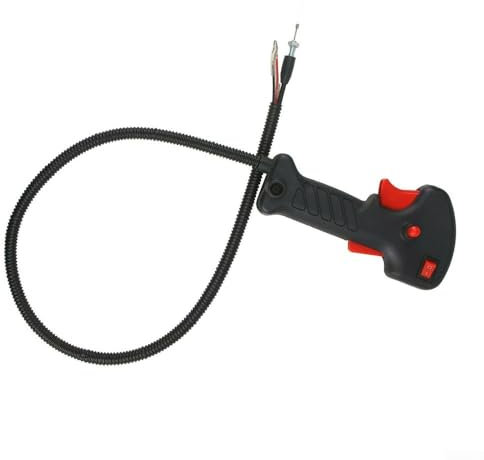 Rasenmähergriff Drosselklappenschalter Motorsense Schalter Gasgriff Rasentrimmer Schalter mit Gaszug und Kabelbaum