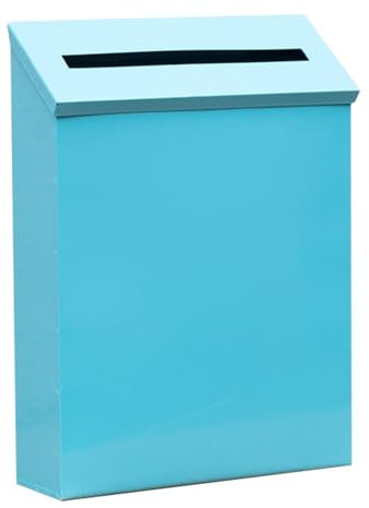 LMXRYPD Retro-Briefkasten aus Eisen, Postkasten zur Wandmontage, Brifkasten mit Großem Fassungsvermögen, Schießrequisiten, Wanddekoration, Ohne Schloss(Blue)