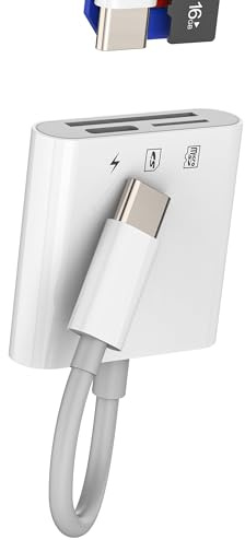 Adattatore USB C Lettore Schede SD Micro SD Card Reader (3in1)per iPhone 16 15 per iPad Macbook Pro Compatibile per Samsung Android Tipo C Memoria Trasferire Dati Cavetto Fotocamera Esterno Chiavetta