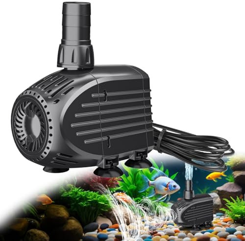 Biling Submersible Pump for Pond Dirty Water, 60W 3200 L/H Quiet Pond Pump with Filter Energy Efficient Water Circulation for Garden Feature