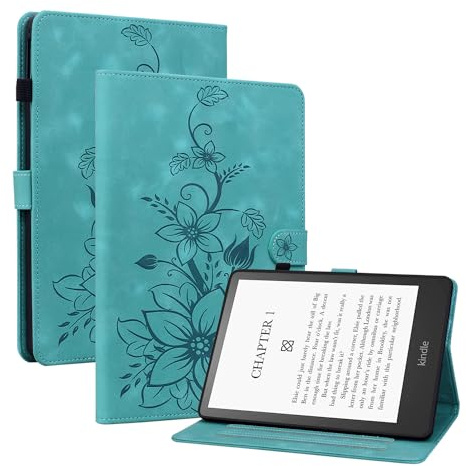 KEDBBAO Hülle für 7 Kindle Paperwhite (12. Generation 2024) und Kindle Colorsoft Signature Edition 2024, Magnetischer Verschluss Ständer Premium Schutzhülle, Grün
