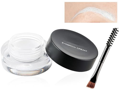 White Eyebrow Gel, Brow Pomade, Brow Dye with Brush, Christmas Makeup Waterproof Long Lasting Tinted Brow Gel, Smudge-Proof Sweat Resistant Brow Cream