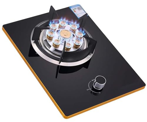 THEGA Stufa A Gas 4,5 KW, Piano Cottura A Gas A 1 Bruciatore, Cucina A Gas Portatile in Vetro Temperato, con Protezione Antispegnimento, per Domestica, Ristorazione, Campeggio, Facile da Pulire(LPG)