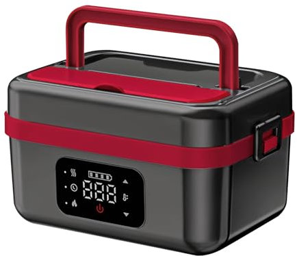 Gamexop 1.5L Upgrade Scaldavivande Elettrico Portatile, Ricaricabile Riscaldamento Automatico Porta Pranzo Termico per Interno ed Esterno Auto Camion e Ufficio Contenitore Termico Per Alimenti Caldi