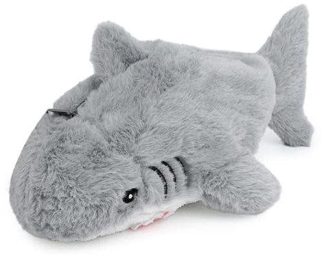 SLEEKEE 1 Stück Graues Hai-Federmäppchen, Niedliches Hai-Federmäppchen Mit Reißverschluss, Plüschtier-Briefpapiertasche, Große Aufbewahrungstasche, Mehrzweck-Aufbewahrungstasche