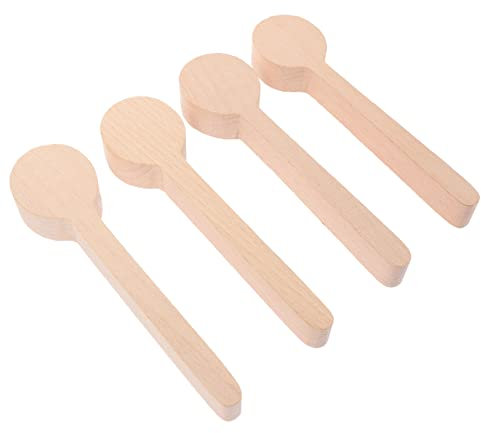 KONTONTY 4-teiliges Bastelset Für Unfertige Holzlöffel Materialien Zum Löffelschnitzen Holzschnitzwerkzeug-set Für Anfänger Und Erfahrene Schnitzer
