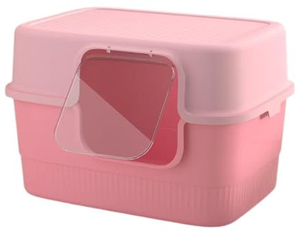 Dualoai Cassetta Igienica Completamente Coperta, Lettiera Chiusa, Vaschetta con Filtro, Padella, Lettiera E Sabbiera per Gatti Che Vivono in Casa, Rosa